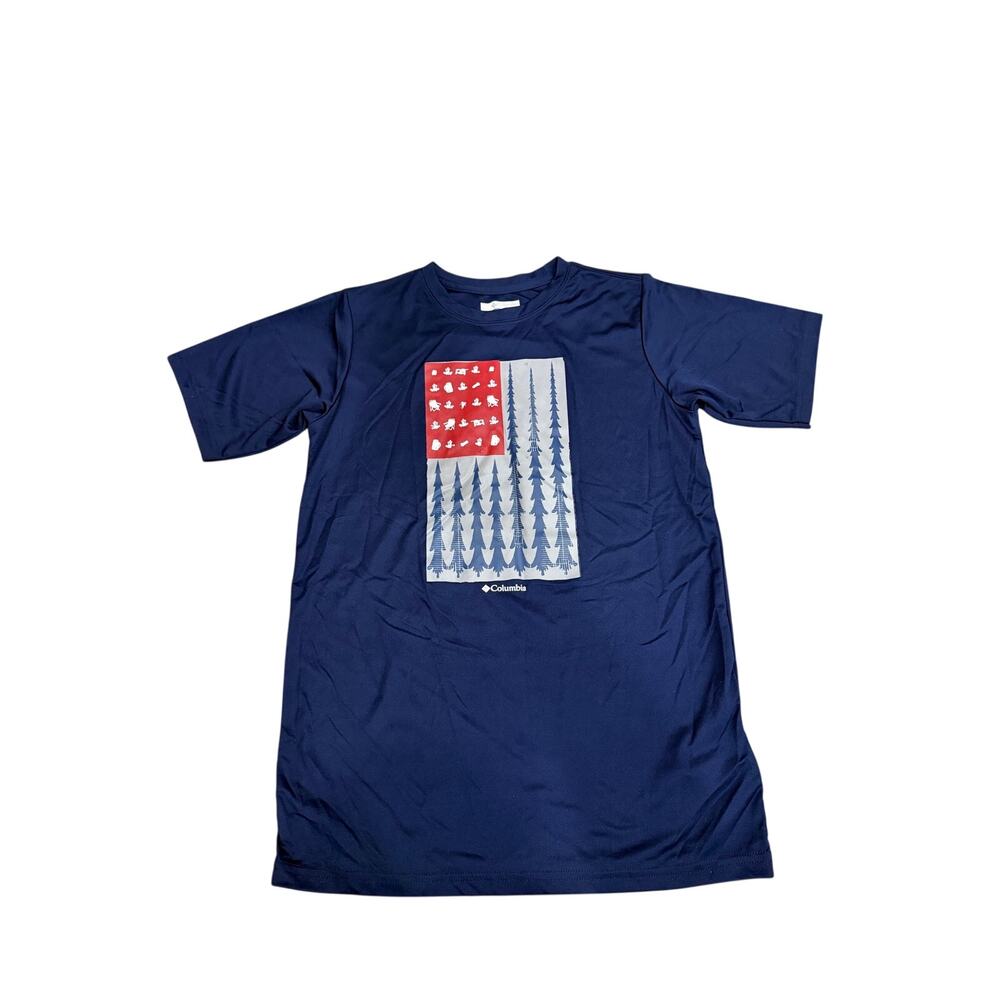 Columbia Youth Large Tree Flag Graphic T-Shirt Patriotic
